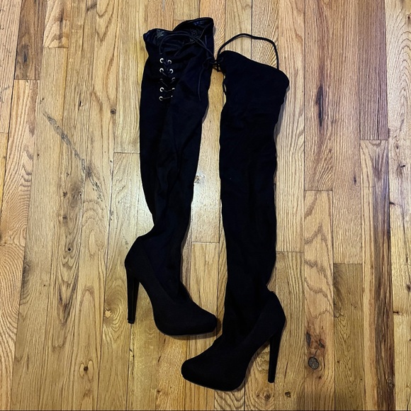 Thigh High Suede Boots - Picture 1 of 5